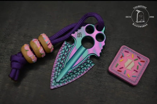 RARE Koch Artifakt Titanium Custom Dessert Warrior Anodized w/ 3x Donut Beads