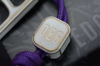 NEW OEGEDC Keystone Lite Brass Distressed White Bottle Opener w/ OEG Ridge Bead