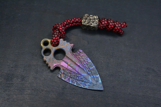 RARE Koch Tool Company Purple Tattoo TITANIUM Artifakt w/ Custom Jimped Bead