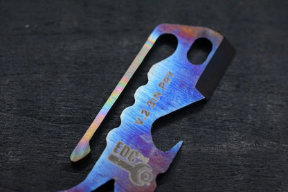 NEW EDC Tool Co Flamed Titanium 3” Pry Bar Multi Tool USA MADE
