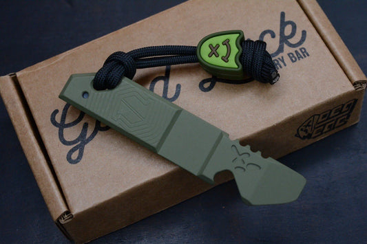 NEW OEGEDC x BladeHQ Good Luck Pry OD Green Cerakote Ti w/ Wkrmn Ghost Bead