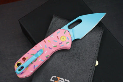 NEW CJRB Mini Pyrite Dessert Warrior Wharncliffe Blade Sprinkle Handle