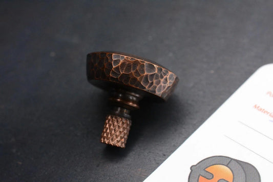 RARE Fiddle Foundry EDC Spin Top - Hammer Finished Tellurium Copper / Ceramic