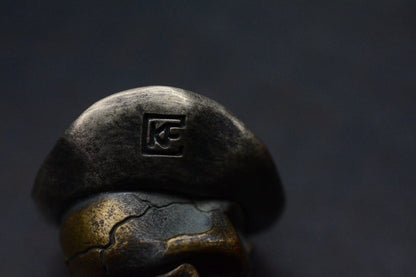 NEW Custom Knife Factory Merzost Articulating Cowboy Skull Patina Bronze Bead
