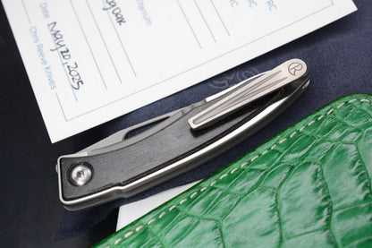 NEW Chris Reeve Mnandi Bog Oak Inlay Magnacut Blade w/ Robertson Gator Pouch