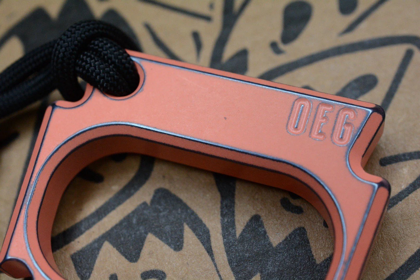 NEW OEGEDC Wide Mouth Keystone Ti Peach BS EXC Bottle Opener w/F**k Face Bead