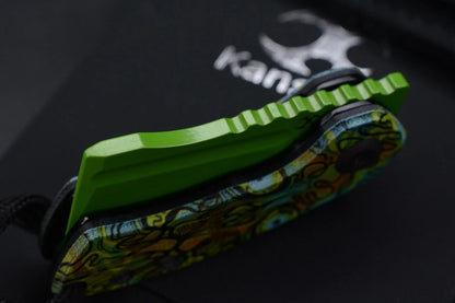 Koch x Kanscept Mini Korvid G10 Undead Green Blade w/Koch St. Paddy Patch & Bead