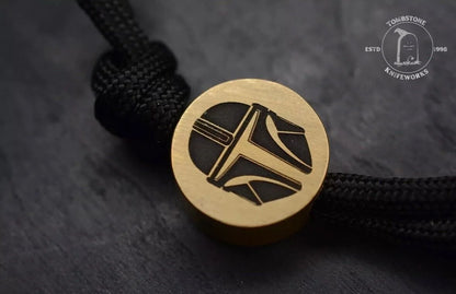 NEW Mandalorian/ Boba Fett Pry Bar & Bottle Opener Engraved Brass w/ PDW Patch