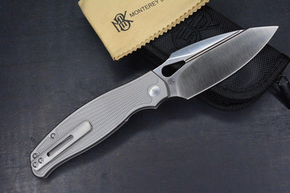 NEW Monterey Bay Knives Sabretooth Frag Pattern Ti Handle / S90V Blade