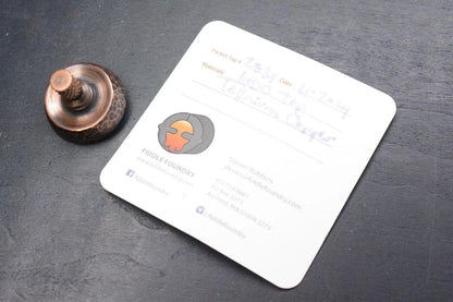 RARE Fiddle Foundry EDC Spin Top - Hammer Finished Tellurium Copper / Ceramic