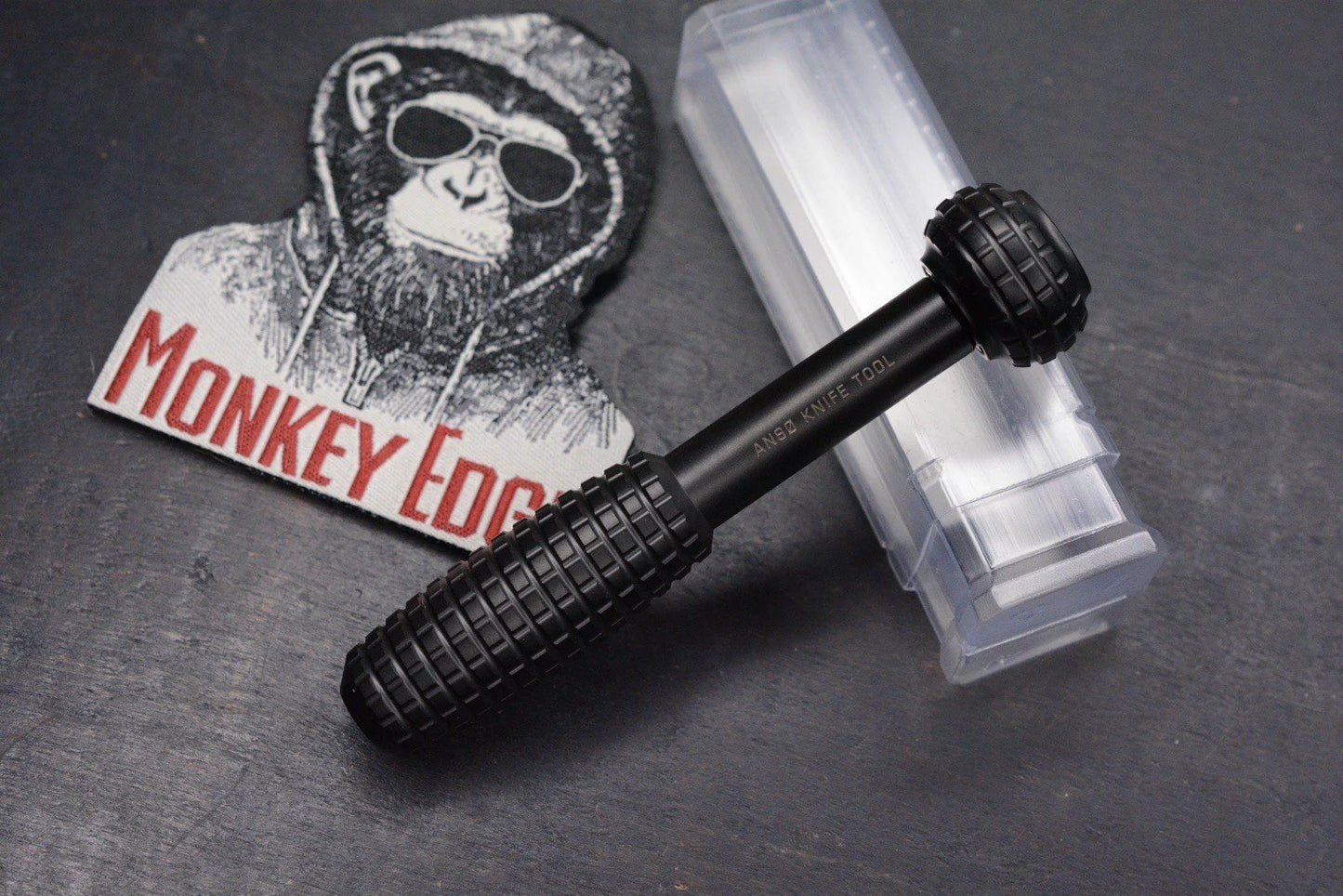 NEW ANSO Knife Tool Bit Driver - PVD Black Ti / Frag w/ Monkey Edge Patch
