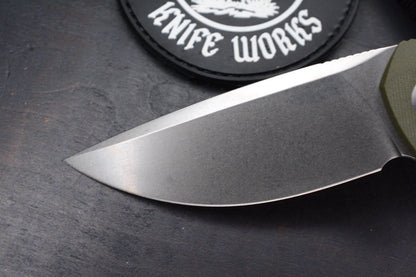 NEW Custom Knife Factory Echo Trol Green G-10 S35VN w/Skull Bead & TKW Patch