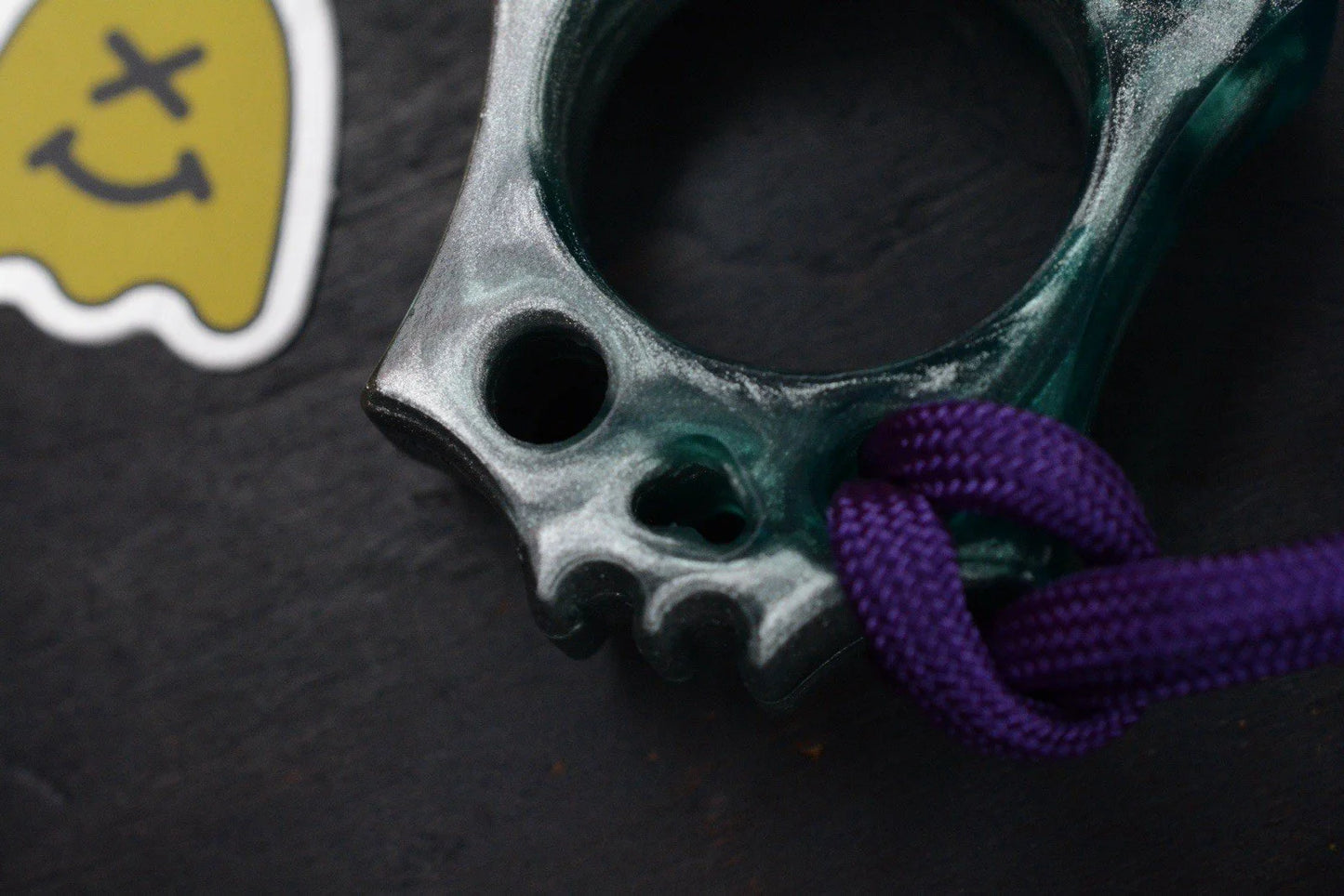 NEW Wkrmn Bonehead Resin Cast Blue/ Grey Bottle Opener w/ Wkrmn Skull Bead