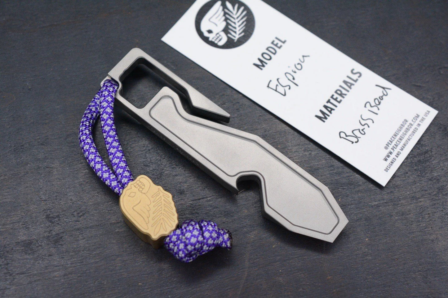 NEW Urban EDC x Peace Neighbor Espion Ti Pry 3.5”w/ Brass Bead & Patch Re NGMCo