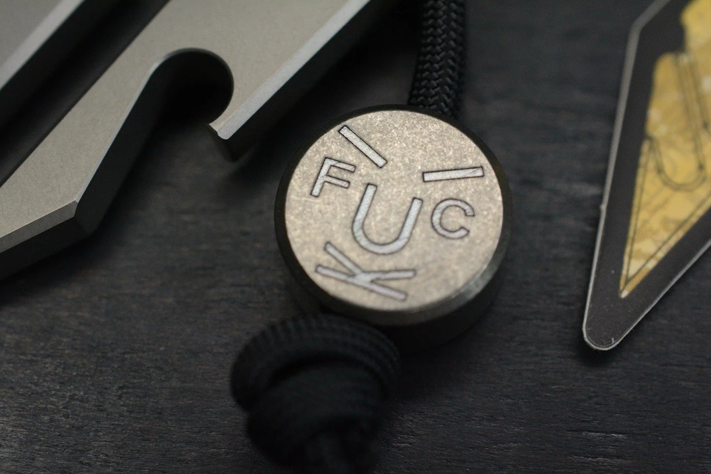 NEW Pharaoh EDC Spartan Arrowhead Ti Bottle Opener w/ TKW F**k Face Bead