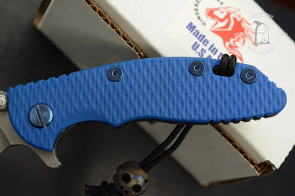 NEW Hinderer XM-18 Harpoon Tanto Blue G-10 Black Rear Scale w/ Blue Custom Hdw