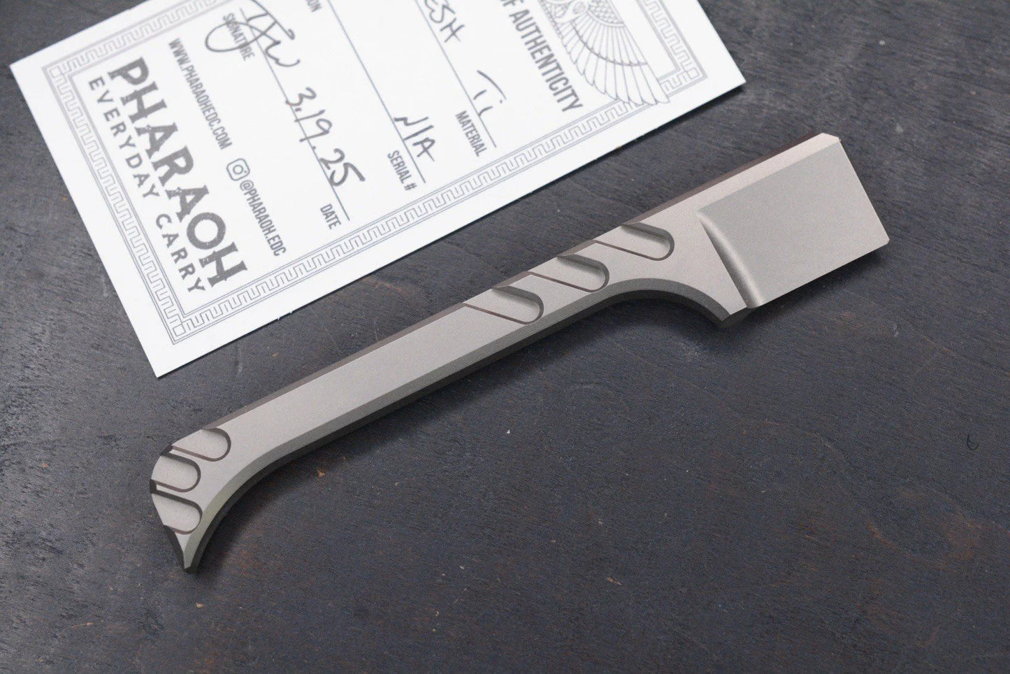 RARE Pharaoh EDC Khopesh Ti Pry Bar Box Cutter w/ COA