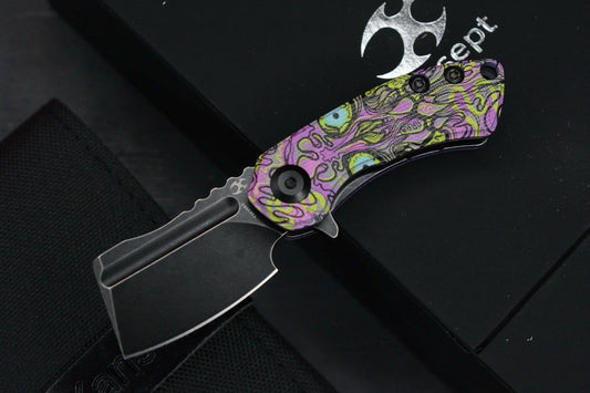 NEW Kanscept x Koch Mini Korvid Undead G-10 Black Blade Purple Handle
