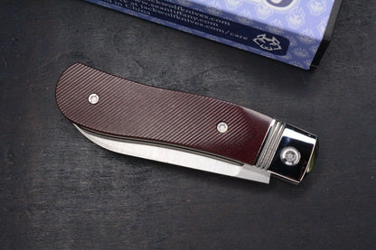 NEW Jack Wolf Knives K9 Jack Steel Series Redstone Richlite Sawcut, Satin 154CM