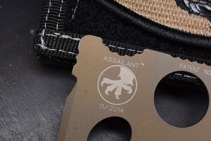 VINTAGE Microtech Assailant Card - Tan Ti 11/2014 w/ Wallet & Patch 3.4”x2.1”