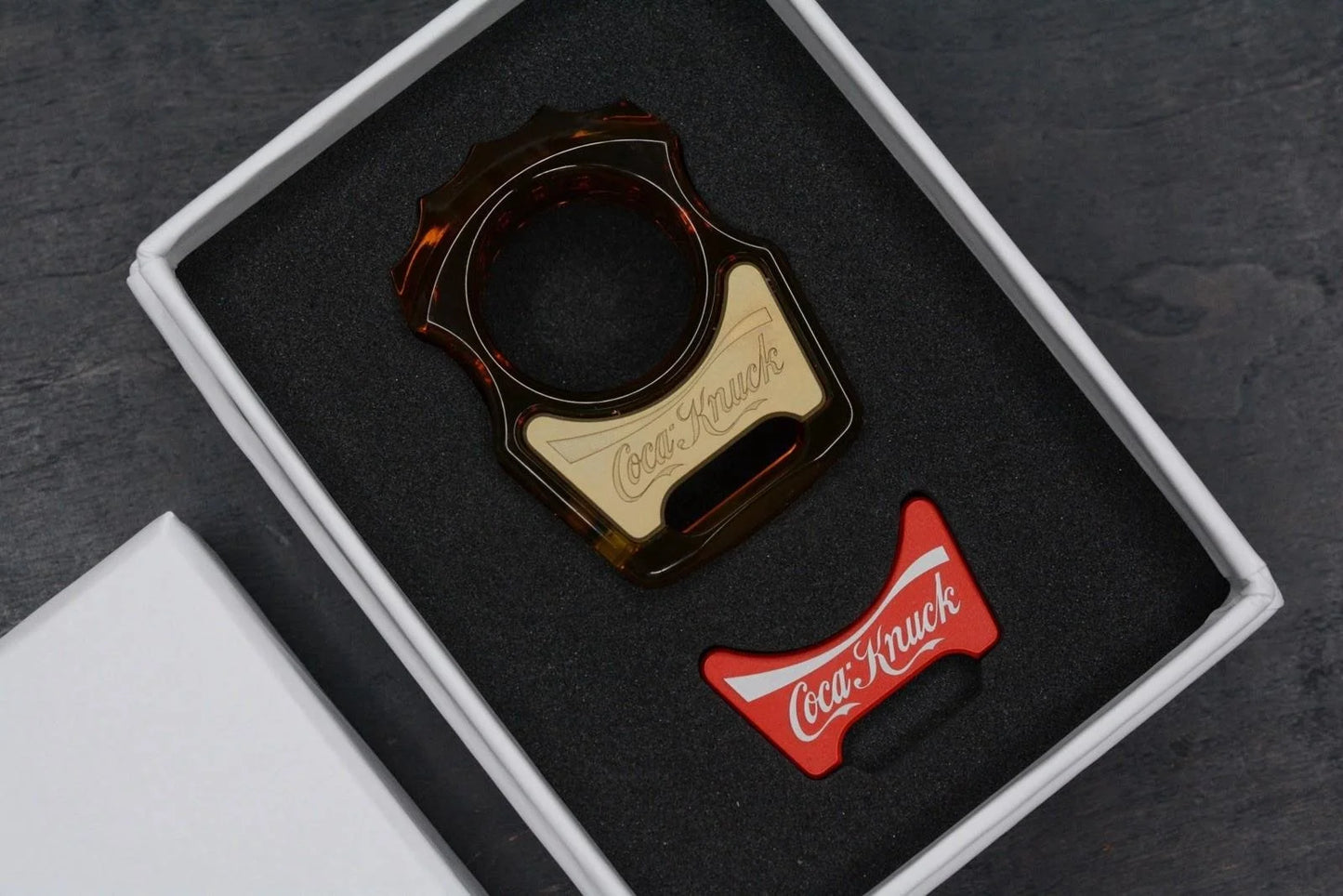 NEW SWAMP EDC Swampy Alligator - Coca Cola Ultem Ti/Brass Inlay Set Re Microtech