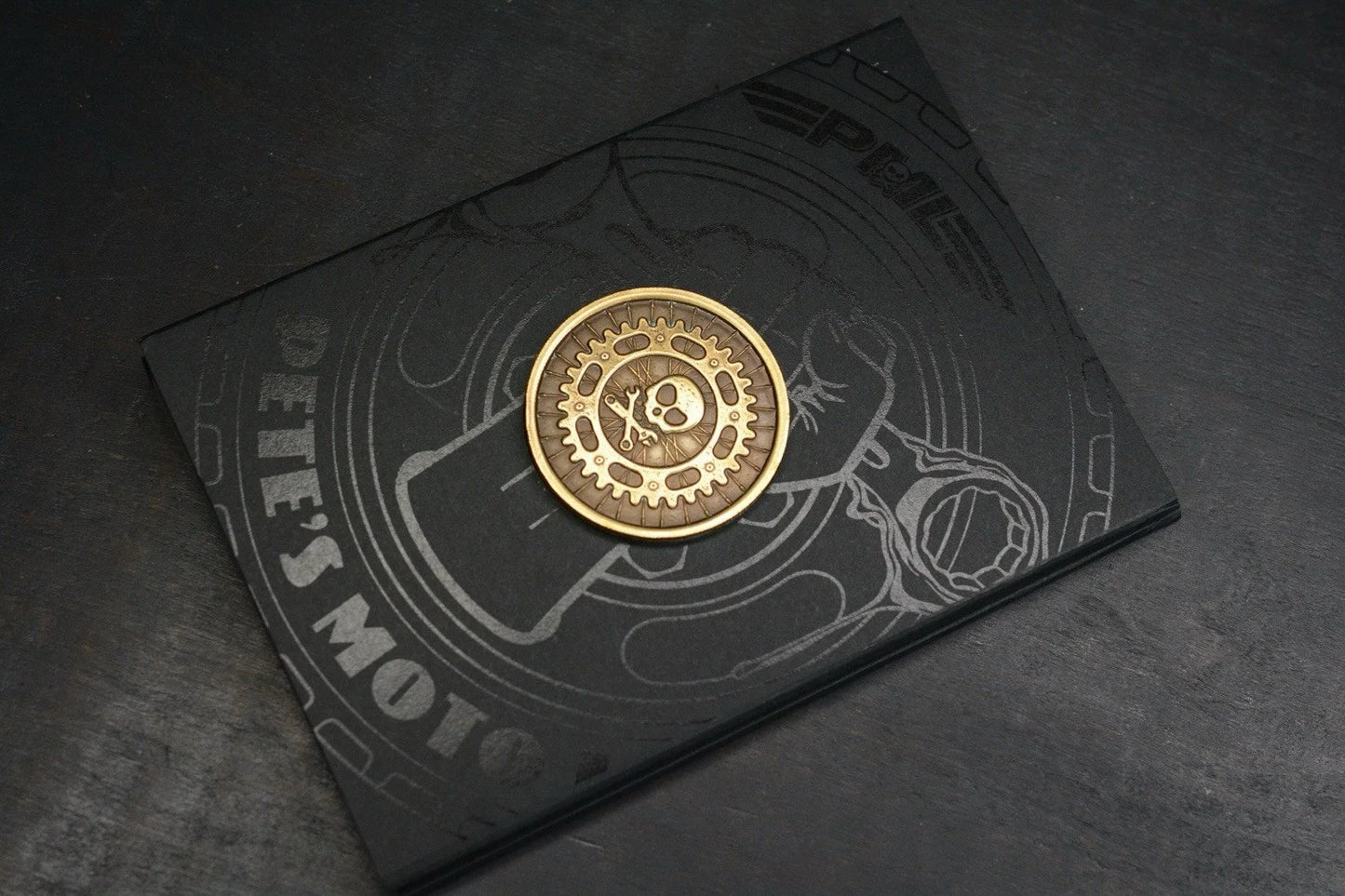 NEW Pete’s Pirate Life “Moto Life” Brass Challenge Coin & Log Book