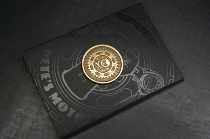 NEW Pete’s Pirate Life “Moto Life” Brass Challenge Coin & Log Book