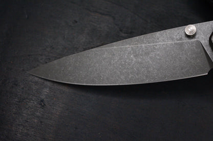 NEW Monterey Bay Knives Kain XL - Smooth Stonewashed TI / S90V USA w/ CKF Patch