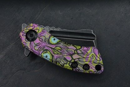 NEW Kanscept x Koch Mini Korvid Undead G-10 Black Blade Purple Handle
