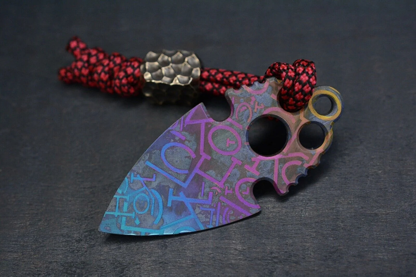 RARE Koch Tool Company Purple Tattoo TITANIUM Artifakt w/ Custom Jimped Bead
