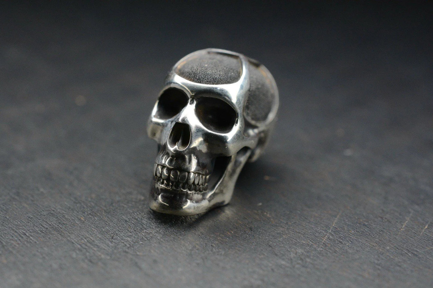 Rare Royal Creations Finest Segmented Full Skull Silver 100% Handmade USA 5/8”