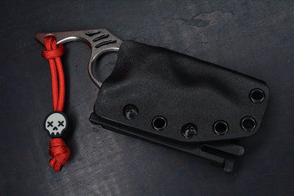 RARE Derespina Custom Nix Chisel Ground D/E  154CM w/Sheath & Wkrmn Skull