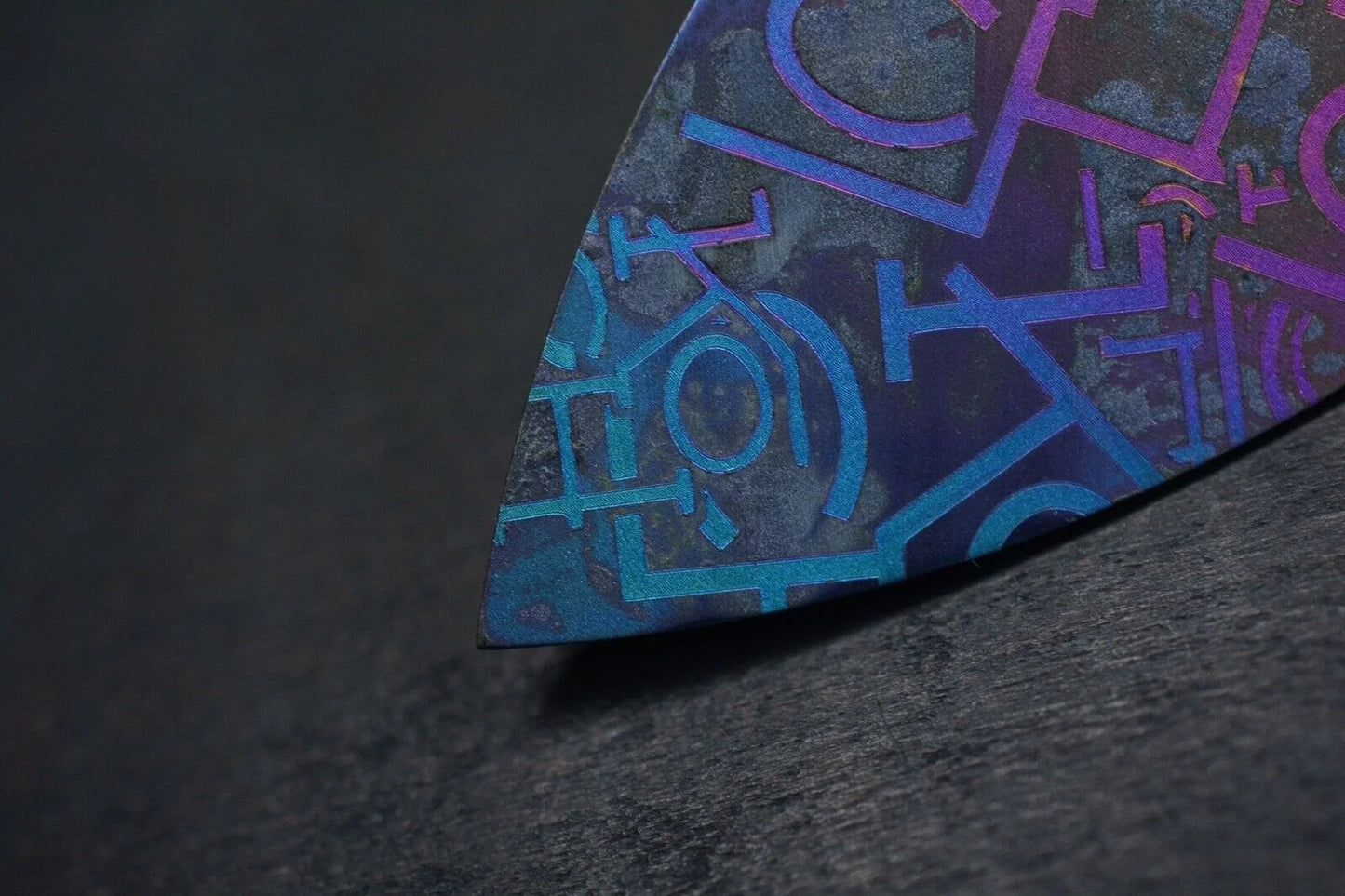 RARE Koch Tool Company Purple Tattoo TITANIUM Artifakt w/ Custom Jimped Bead