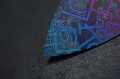 RARE Koch Tool Company Purple Tattoo TITANIUM Artifakt w/ Custom Jimped Bead