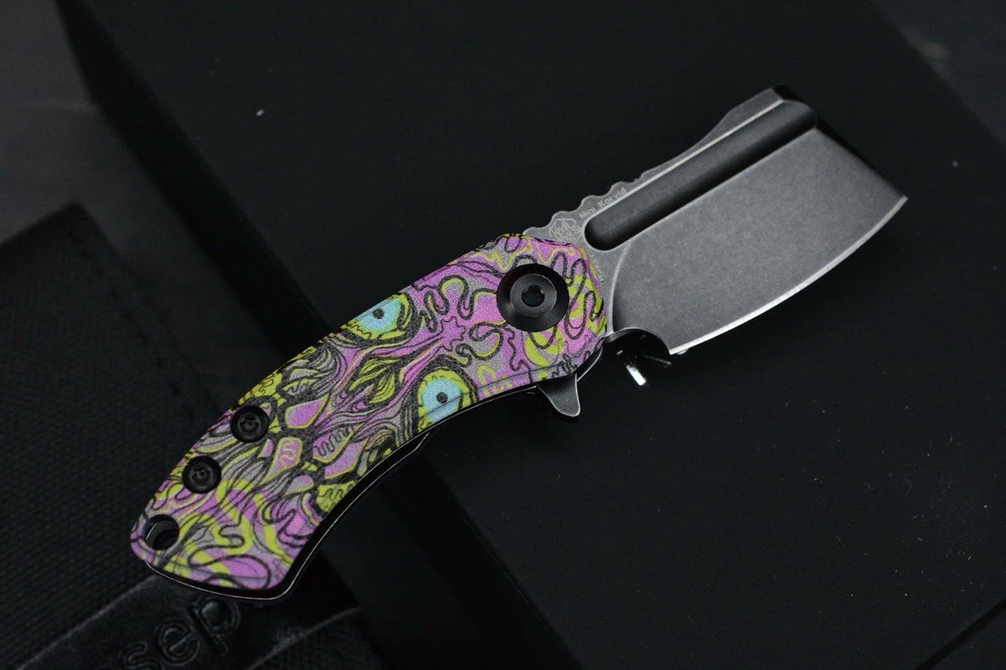 NEW Kanscept x Koch Mini Korvid Undead G-10 Black Blade Purple Handle
