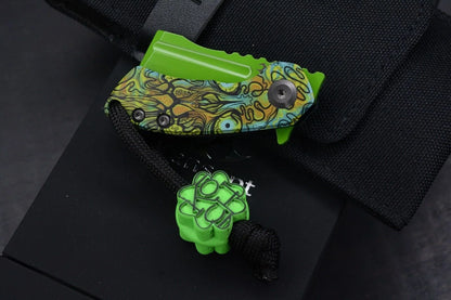Koch x Kanscept Mini Korvid G10 Undead Green Blade w/Koch St. Paddy Patch & Bead