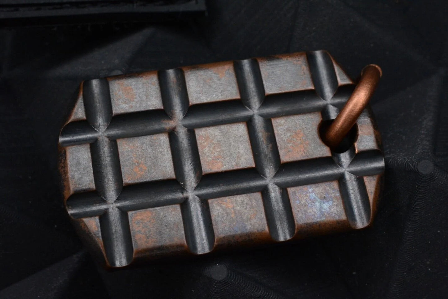 Custom Frag Tag Monkey Edge Frag Pattern Stonewood w/ Monkey Edge Patch