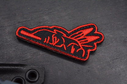 RARE Half Face Cardiac Spike Blue G-10 w/ TKW Frankart Bead & Patch Re Microtech