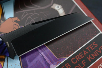 NEW Jack Wolf Knives Collusion - Kirinite Purple CF / Satin DLC S90V w/ Sheath