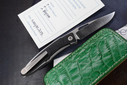 NEW Chris Reeve Mnandi Bog Oak Inlay Magnacut Blade w/ Robertson Gator Pouch