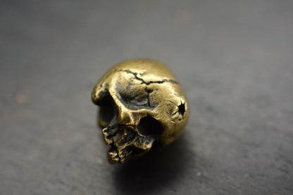 Super Rare 4t5 Design Vintage Brass Bullet To The Head Skull Bead