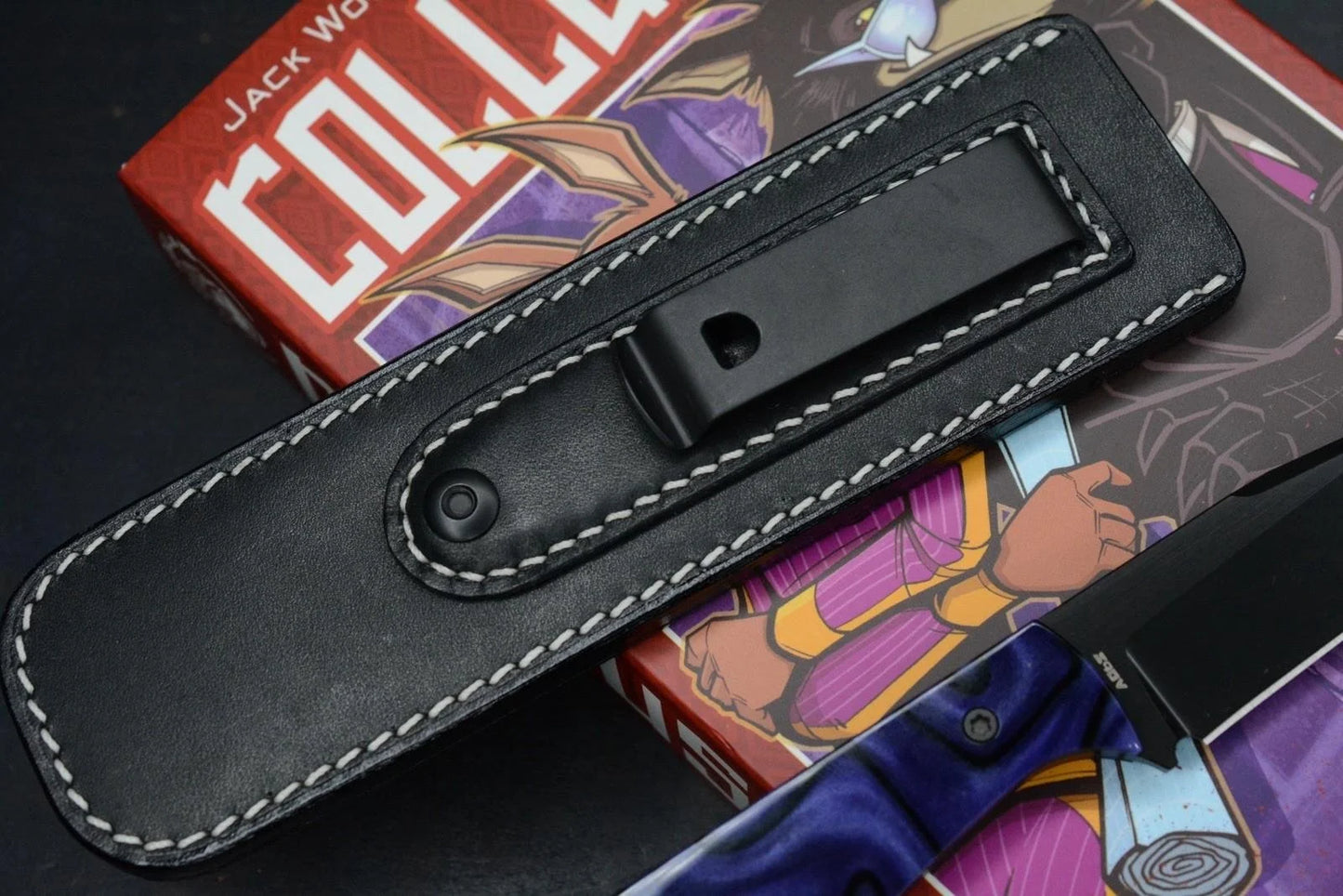NEW Jack Wolf Knives Collusion - Kirinite Purple CF / Satin DLC S90V w/ Sheath