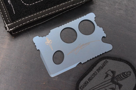VINTAGE RARE++ Marfione Customs Assailant Card - Blue Ano Ti w/ Wallet & Patch