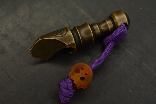 RARE 4T5 Vintage Templar Antique Brass w/ Ultem Playge Skall Bead