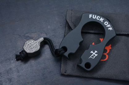 RARE John Grey x Borka Keyper Blacked Out "F**k Off" w/FU From the Grave Ti Bead