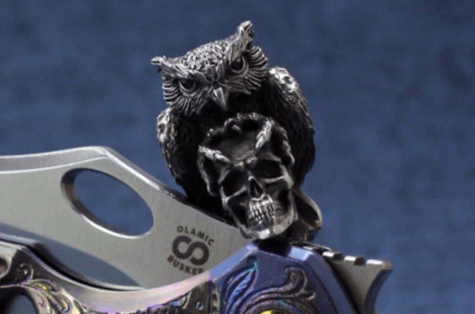 RARE Olamic Skull hunter Owl Bead 2016 Pewter