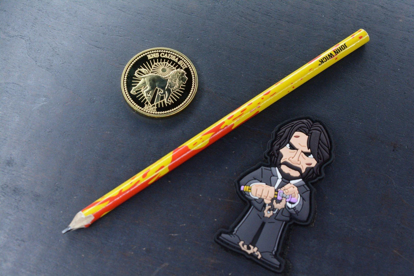NEW John Wick Collector Pack- Continental Coin - Bloody Pencil - Sharpener Patch