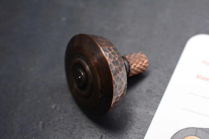 RARE Fiddle Foundry EDC Spin Top - Hammer Finished Tellurium Copper / Ceramic