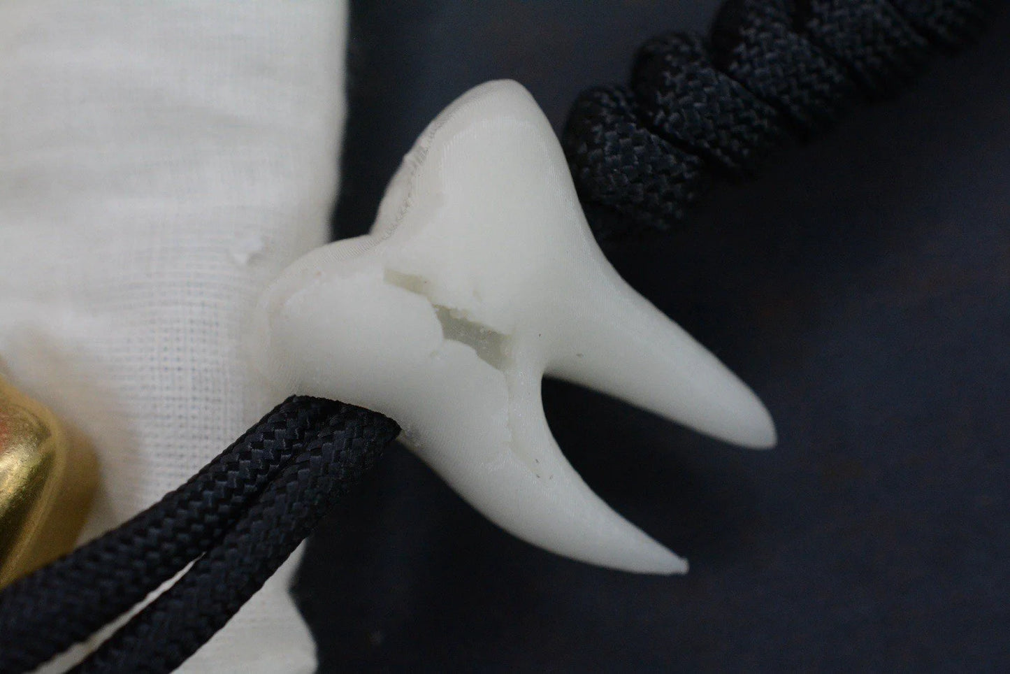 RARE Delicious Fist Brass Drop Anchor Brass Bottle Opener w/ White Molar Bead