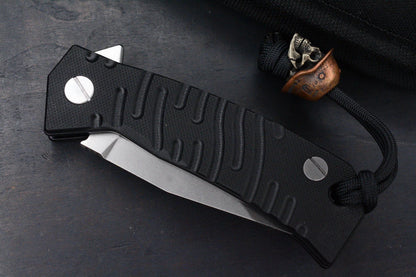 NEW Custom Knife Factory Echo Um Milled G-10 Clip Point w/Skull Bead & TKW Patch